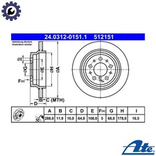 2x BRAKE DISC 24.0312-0151.1