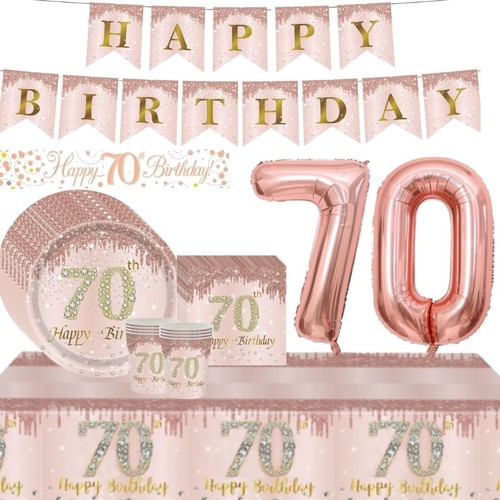 Rose gold 70th birthday - gold,