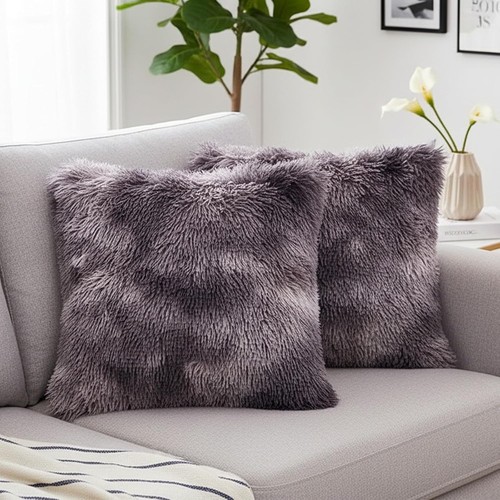 Pack faux fur cushion covers - fur,