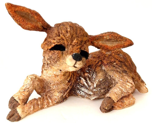 Vintage resin baby - resin, deer