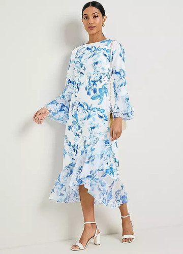 Kaleidoscope blue floral print - floral,