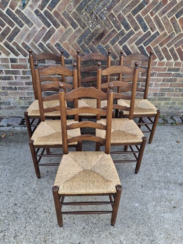 Set antique oak ladder - 6,
