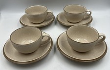 Kalahari Sands 4 Tea Cups & Saucers Gourmet’s Pride Pattern Oatmeal New