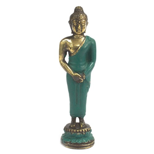 Standing buddha brass statue - standing,