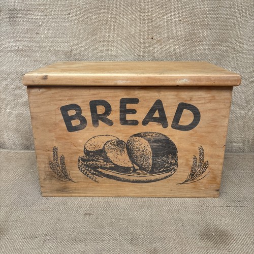 Vintage wooden bread bin - vintage, /