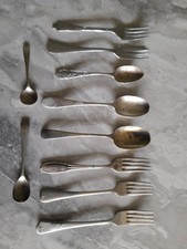 8x Vintage Metal Small Cutlery Items - 3x Forks, 3x Teaspoons & 2x Mini-Spoons.