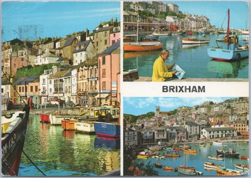 Brixham vintage postcard - brixham,