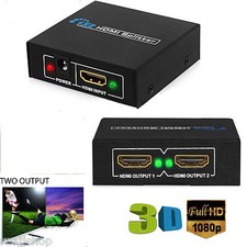 HDMI SPLITTER 1 INPUT 2 OUTPUT 2 WAY SWITCH BOX Hub SUPPORT FULL HD 3D
