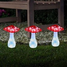 Led solar stake lights 3pc - led,