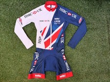 British Cycling GB Team Thermal CX Winter Warm Road Bike LS Speed Skinsuit ~ XS