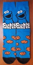 Novelty Character Cookie Monster Socks Blue Muppet Sesame Street Chocolate Chip