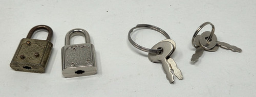 Small padlock brass steel - small,