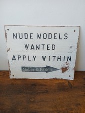 Nude Models Wanted Sign On Plywood