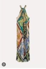 Zara Halter neck Slip Maxi Dress Size S Nwot