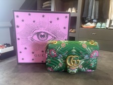 Gucci GG Marmont Flap Silk Crossbody Bag