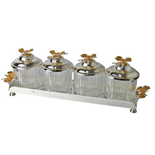Glass seasoning sugar holder - seasoning,