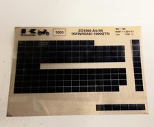 Kawasaki ZG 1000 A4/5 (GTR 1000) Spare Parts List Microfiche (Jan 1990)