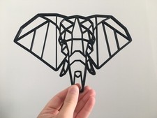 Geometric Polygonal Elephant Head Animal Wall Art Decor Hanging Origami Small