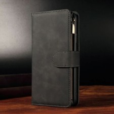 Zip Wallet Case Leather Flip Cover For iPhone 17 15 16 Pro Max 14 13 12 11 XR 8