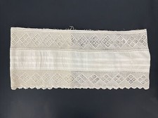 Antique Lace Petticoat Bottom Off White Diamond Pattern with Pintucks 9.5" Wide