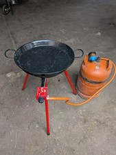 BEAUCLAIR gas burner with LARGE GRIDDLE, PAELLA DISH, and FRYING PAN