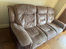 Brown And Taupe 3 Seater Recliner From DFS