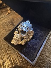Biker sterling silver ring for