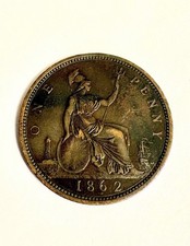1862 Victoria One Penny Bronze Issue 