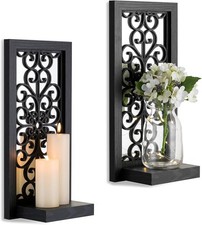 Walasis Candle Sconces Black