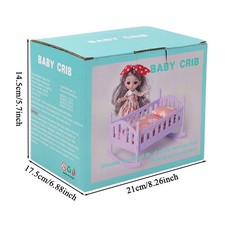 Mini Baby Doll Crib Small Playhouse Baby Doll Bed Baby Girl Doll Pretend Toy