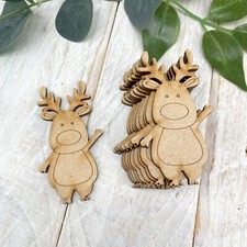 Christmas Theme Wooden Craft Shape MDF Embellishment Christmas Reindeer Standing