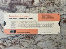 LECTRODRYER Dewpoint Conversion Chart Slide Rule ©1967