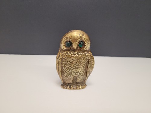 Vintage brass owl vesta - brass,