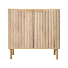 Small Cabinet Freestanding Storage Wooden Sideboard Cupboard, Adjustable Shelf