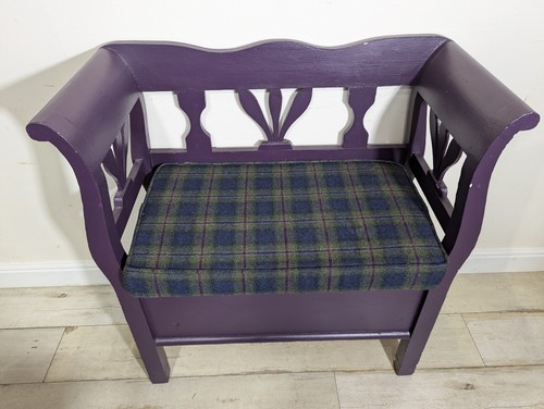 Purple pine settle bench with - bench,