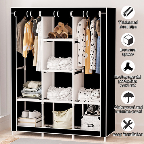 Large fabric canvas wardrobe - fabric,