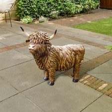 Highland Cow Figurine Garden