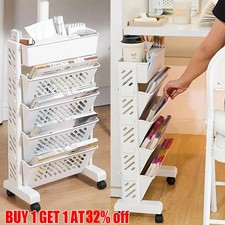 Movable Bookshelf Cart Holder