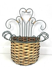 Vintage Wicker and Green Metal