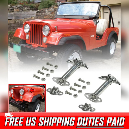 Pair hood catch latch chrome - hood,