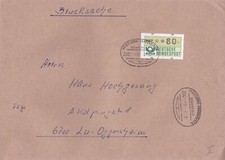 Germany 1981 80pfg Machine Label FDC Bahnpost Heidelberg-Saarbrucken FDC VGC