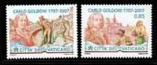 VATICAN CITY SG1501/2 2007 CARLO GOLDONI(PLAYWRIGHT) MNH