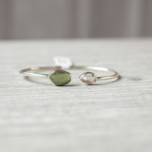 Moldavite herkimer diamond - moldavite,