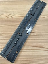 Filofax A4 Size Portable Hole Punch & Ruler - Rare Grey Edition