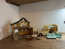 Sylvanian Families Bundle Camper Van And Log Cabin VGC