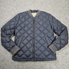 Jack Wills Men’s Quilted Bomber Jacket Navy Size S Padded Lightweight Coat Blue