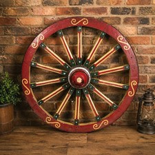 Large Painted Wooden Cart