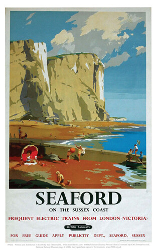 Vintage seaford art print - seaford,