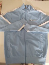 Dripmade Men's Side Stripe Zip Up Jacket / track top Light Sky Blue Small BNWOT