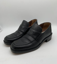 BASE London chunky black leather loafers 44 10 shoes Y2K 90s